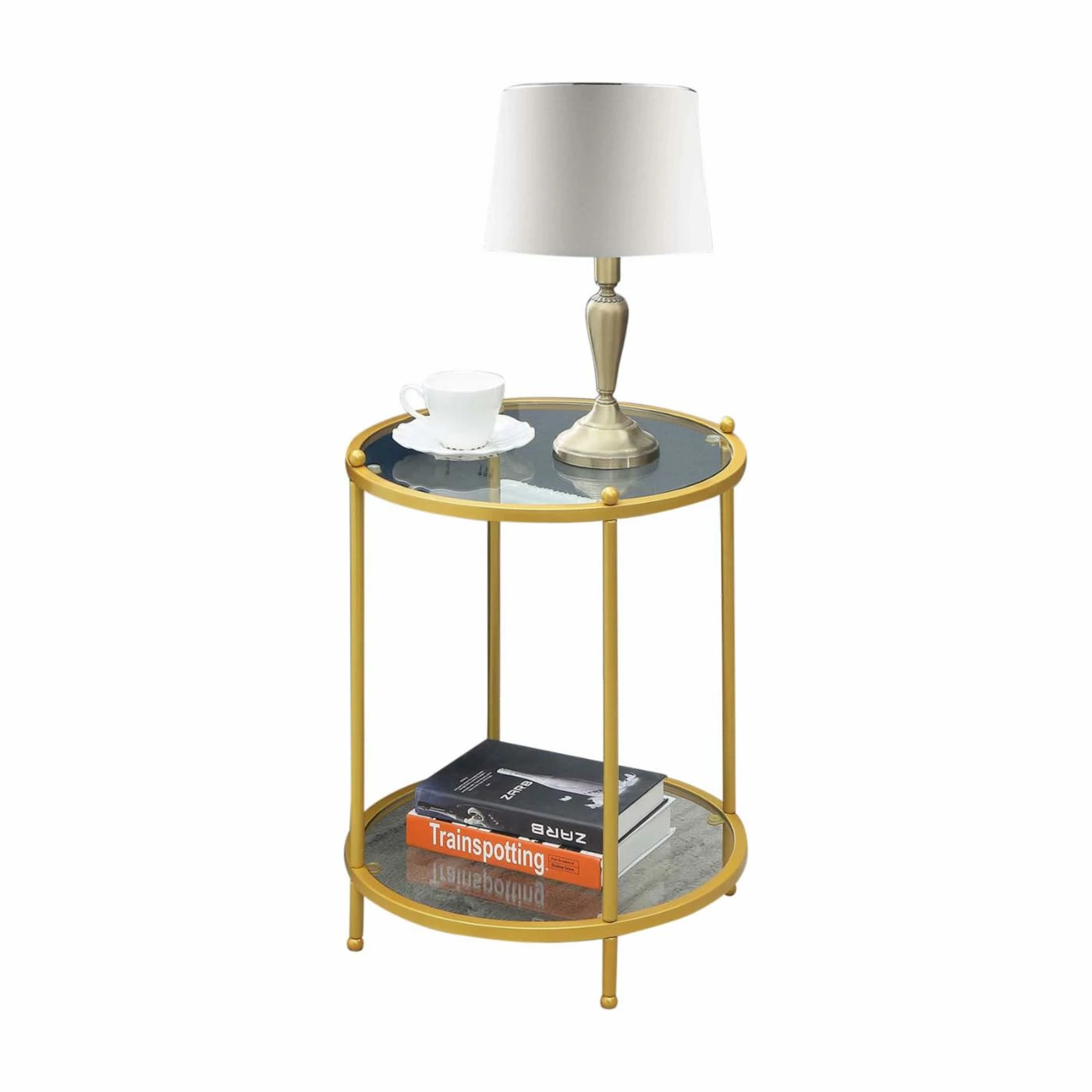 Buy โค๏ธ Round End Tables & Side Tables Convenience Concepts Royal Crest 2 Tier Round End Table ๐