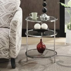 Cheap ✨ Round End Tables & Side Tables Convenience Concepts Royal Crest 3 Tier Round End Table ⌛