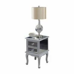 Brand new ⌛ Square End Tables & Side Tables Convenience Concepts Gold Coast Victoria Mirrored End Table 🥰