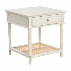Buy 🎁 Square End Tables & Side Tables Creative Co-Op Maxwelton One Drawer End Table - White ✨
