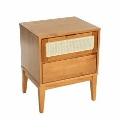 Top 10 🥰 Rectangle End Tables & Side Tables Creative Co-Op Crawford Wood 2-Drawer End Table - Light Brown ✔️