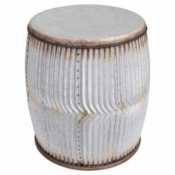 New ๐ Round End Tables & Side Tables 3R Studios Round Drum Metal End Table ๐