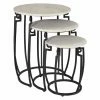 New 🥰 Round End Tables & Side Tables Coast To Coast Round Nesting Table - White & Black 🔥