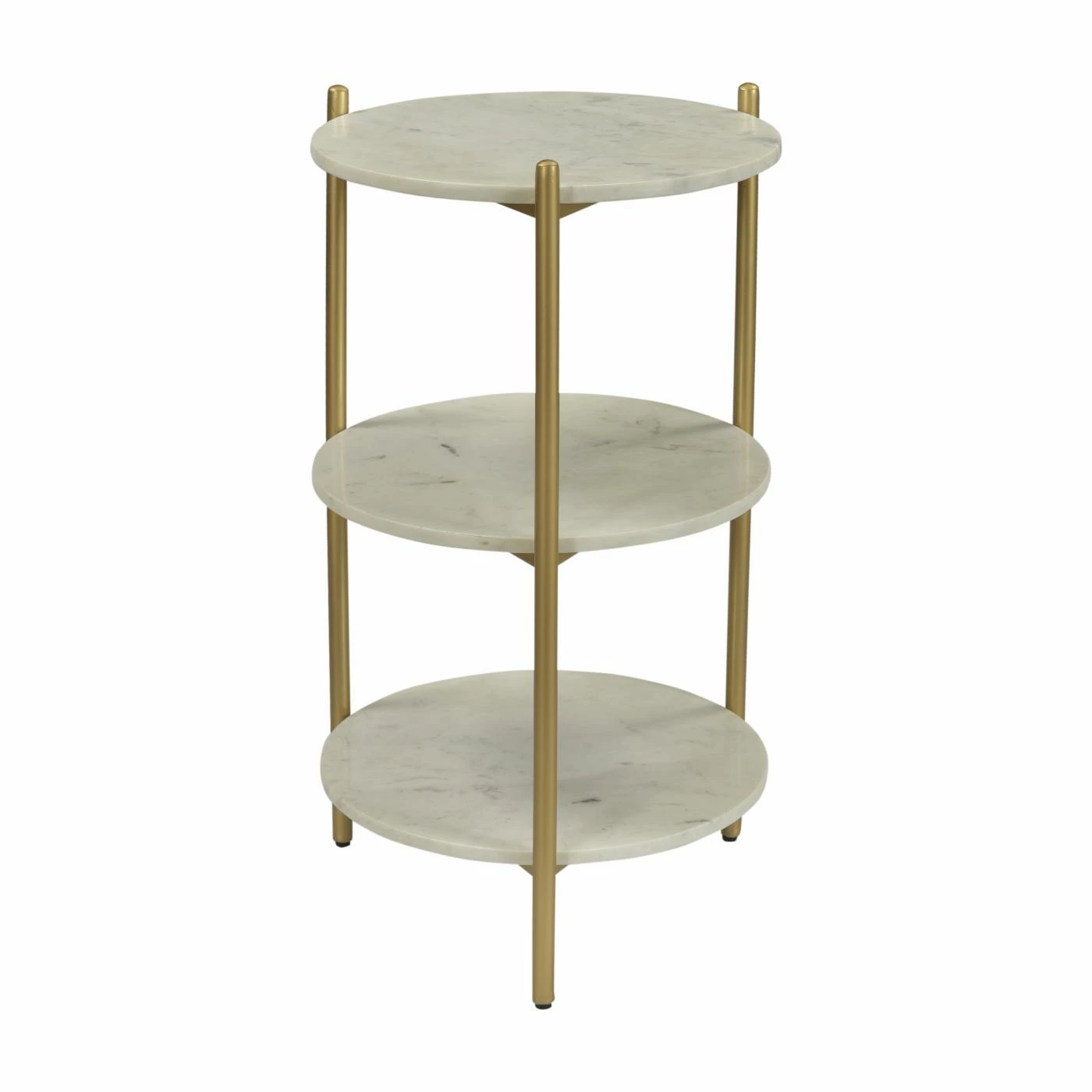 Flash Sale 👏 Round End Tables & Side Tables Coast To Coast Contemporary Glam 3 Tier Accent End Table 🎉