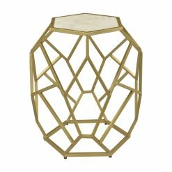 Outlet 👏 Other Shapes - End Tables & Side Tables Coast To Coast Contemporary Glam Hexagon Accent End Table ❤️