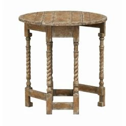 Best deal ๐งจ Coast To Coast Imports, LLC Round End Tables & Side Tables Coast To Coast Imports Josie Vintage Drop Leaf Accent Table ๐