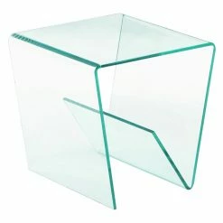 Hot Sale 🌟 Square End Tables & Side Tables Chintaly 72102 Square Glass Lamp Table 🥰