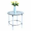 Flash Sale 🧨 Round End Tables & Side Tables Chintaly Round Glass Top End Table 💯