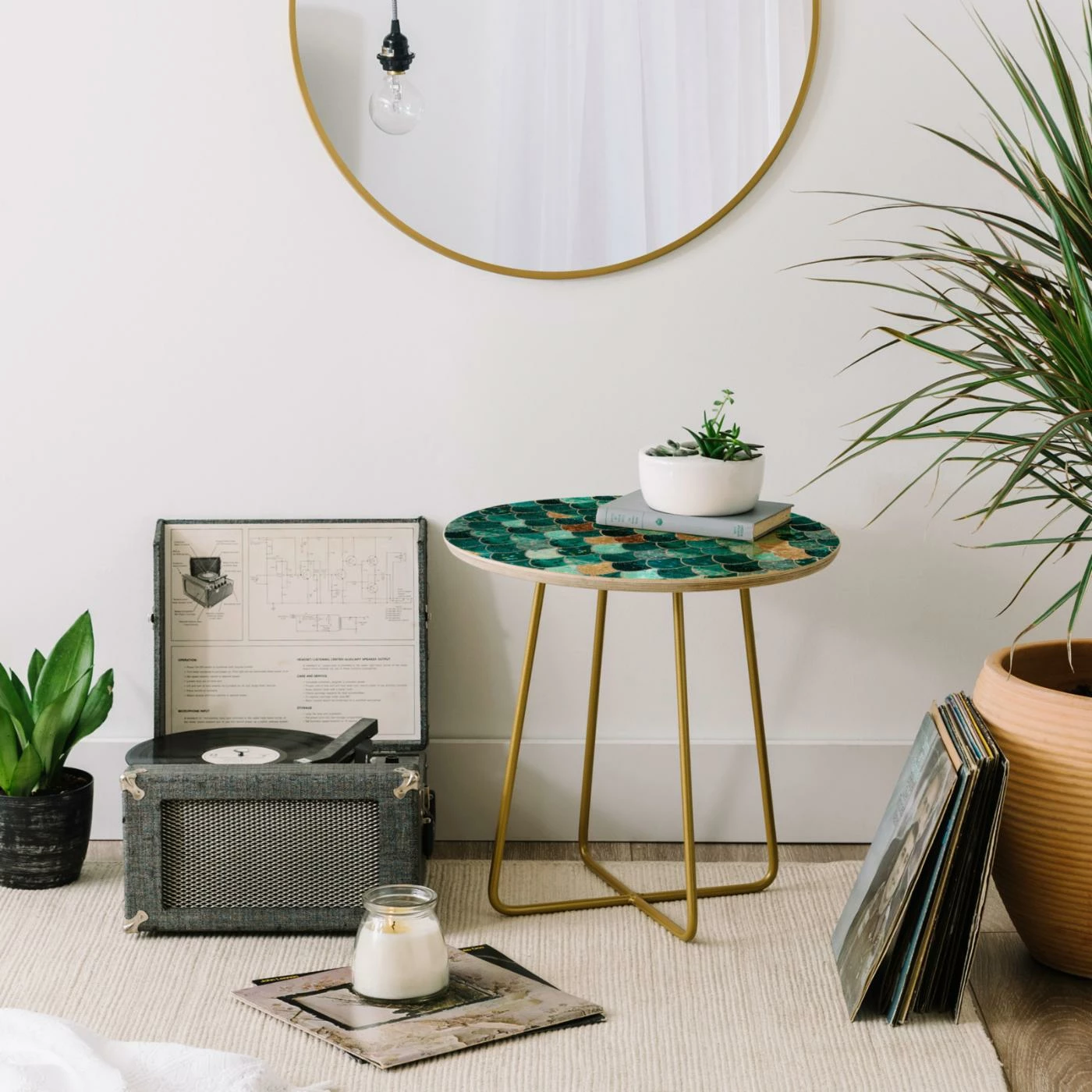 Outlet ๐คฉ Round End Tables & Side Tables Deny Designs Monika Strigel Really Mermaid Round Side Table ๐งจ