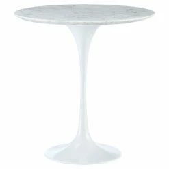 Best Pirce ✨ Round End Tables & Side Tables Modway Lippa Marble-Top Side Table - White ⌛