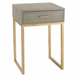Cheapest 😀 Rectangle End Tables & Side Tables Sterling Faux Shagreen Side Table 🔔