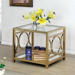 Deals 🔔 Square End Tables & Side Tables Furniture Of America Nadya Circle Accented End Table 😍