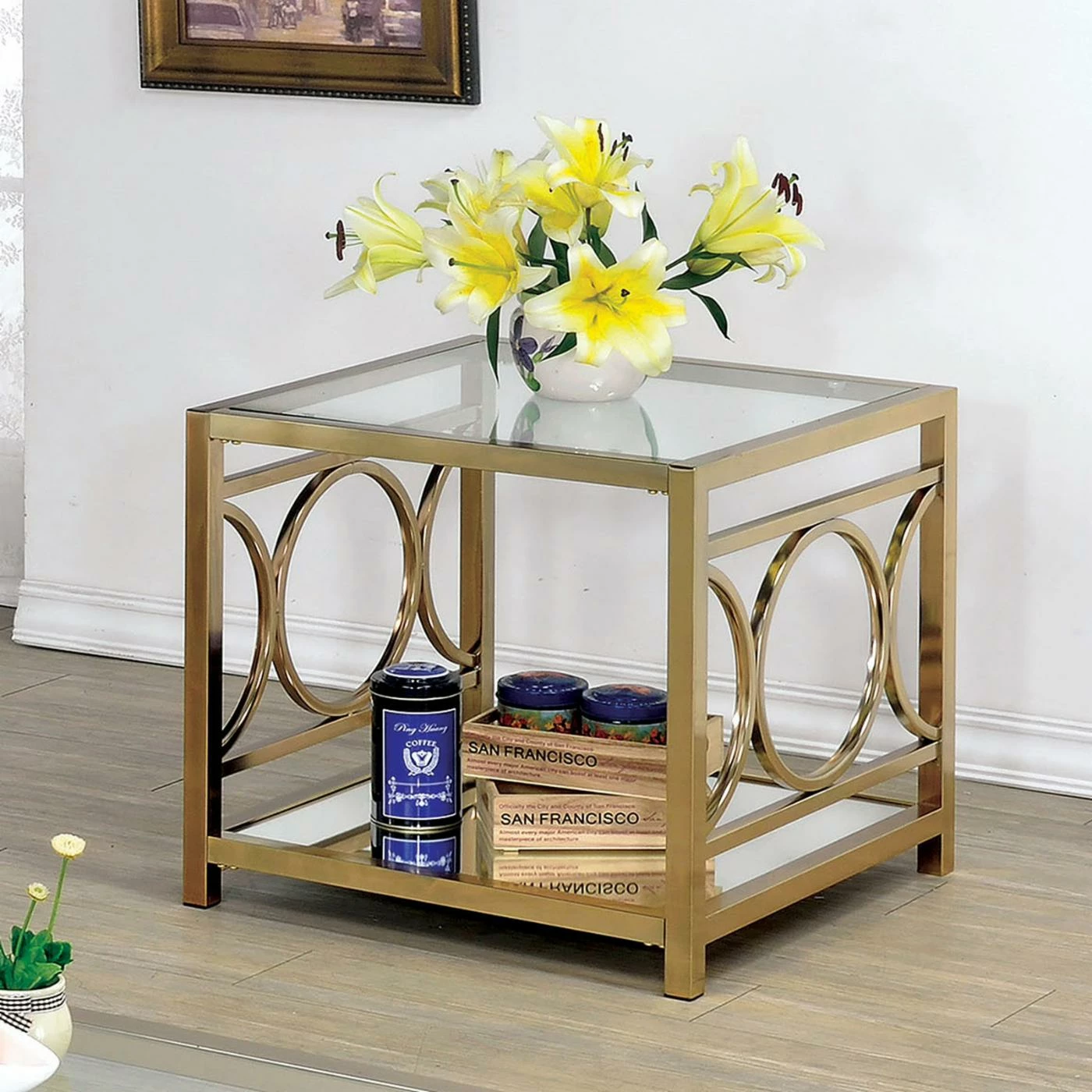Deals 🔔 Square End Tables & Side Tables Furniture Of America Nadya Circle Accented End Table 😍