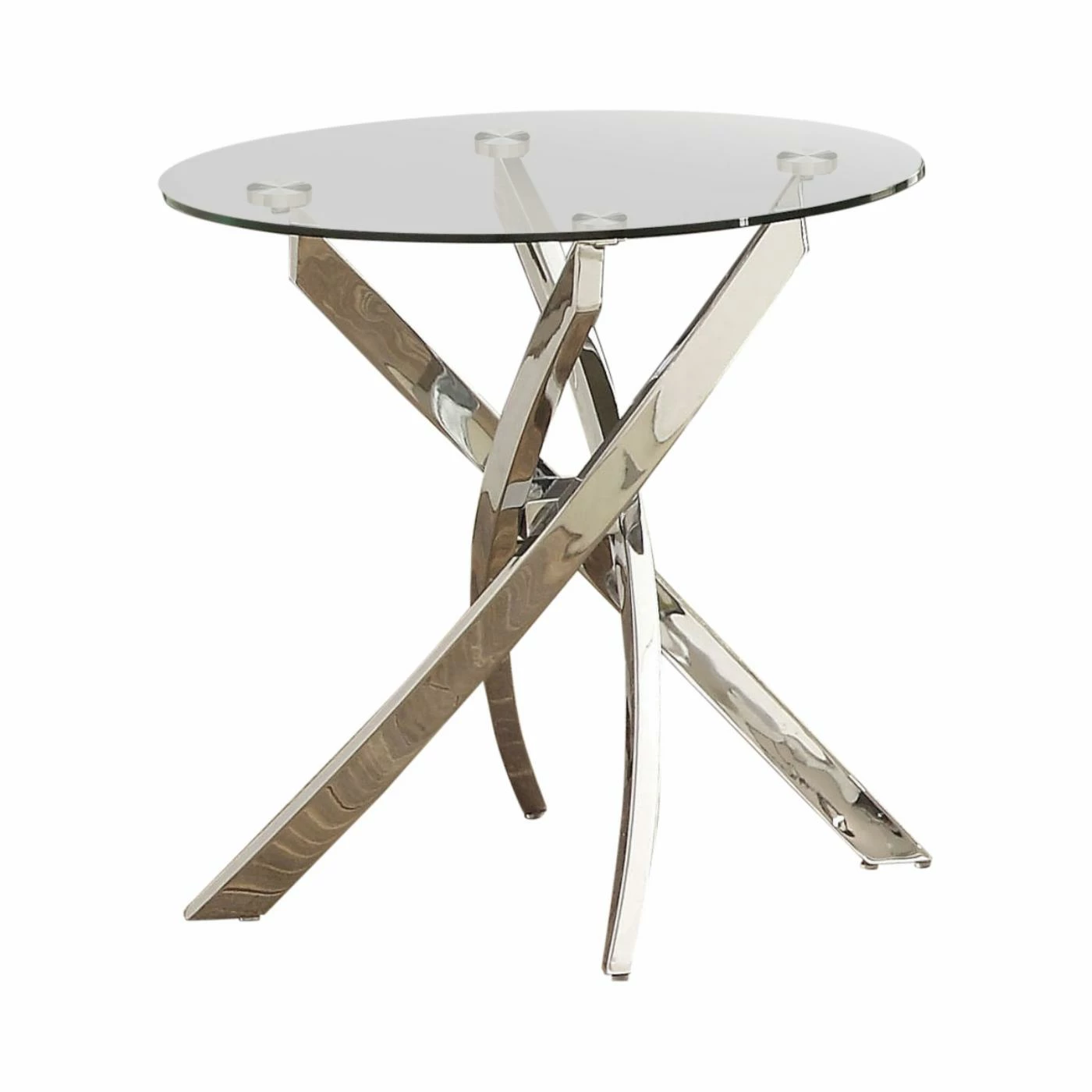 Best reviews of ❤️ Round End Tables & Side Tables Furniture Of America Myron Contemporary Style Chrome Base End Table 🛒