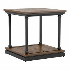 Discount ✔️ Square End Tables & Side Tables Furniture Of America Willets Industrial 1-Shelf Side Table 🥰