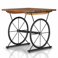 Cheap 😉 Square End Tables & Side Tables Furniture Of America Deebo Urban Wheel Base End Table - Warm Oak 💯