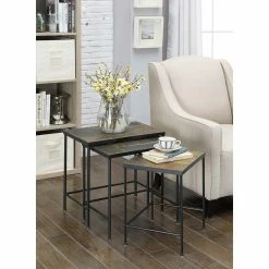 Buy 👏 Rectangle End Tables & Side Tables 4D Concepts Slate Top Nesting Tables 🧨