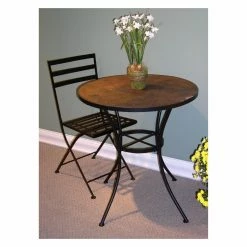 Flash Sale ✔️ Round End Tables & Side Tables 4D Concepts Round Table With Slate Top 🔔