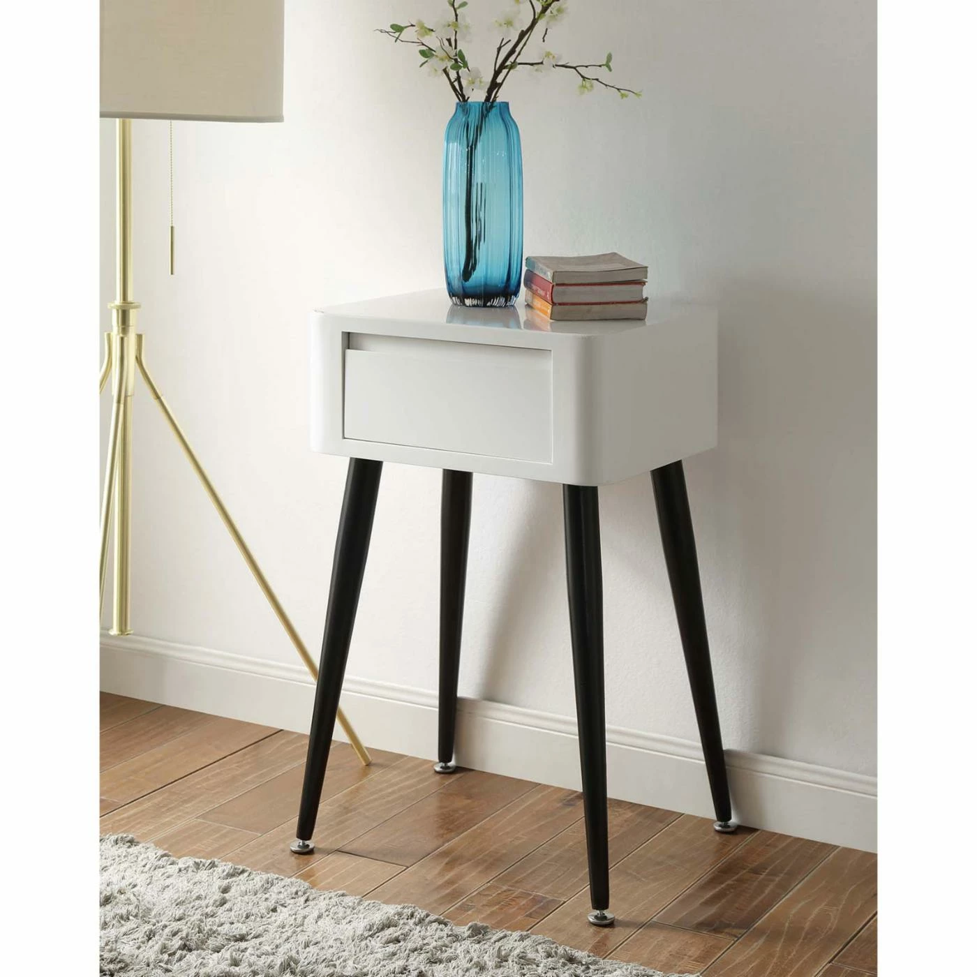 Best Pirce π€© Rectangle End Tables & Side Tables 4D Concepts Black And White Side Table With Tall Legs π