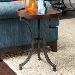 Top 10 ❤️ Round End Tables & Side Tables Hammary Barrow Round Chairside Table - Mahogany 🛒