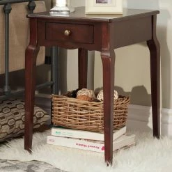 Best Pirce 🔔 Rectangle End Tables & Side Tables HN Home Madison Transitional Rectangular Side Table With Drawer With Drawer 🥰