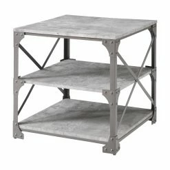 Buy 🔔 Square End Tables & Side Tables Hodedah Imports Industrial End Table 😀