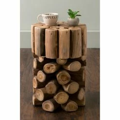 Brand new 😀 Round End Tables & Side Tables East At Main Hansell Round Teakwood Accent Table 😉