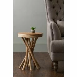 Flash Sale ⌛ Round End Tables & Side Tables East At Main Teakwood Round Accent Table 😀