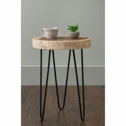 Best reviews of ✔️ Round End Tables & Side Tables East At Main Laredo Teakwood Round Accent Table 👍