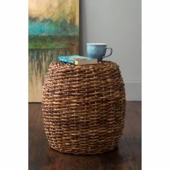 Wholesale ๐ Round End Tables & Side Tables East At Main Merriam Abaca Round Accent Table ๐