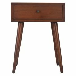 Coupon ⭐ Rectangle End Tables & Side Tables Decor Therapy Mid Century 1 Drawer Wood Side Table 😀