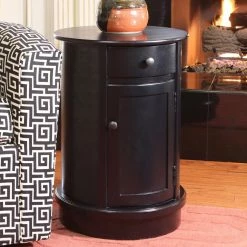 Buy 🔔 Round End Tables & Side Tables Decor Therapy Keaton Round Storage Side Table 🎉