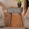 Best Sale 🧨 Rectangle End Tables & Side Tables Decor Therapy Mid-Century One Drawer Side Table 😀