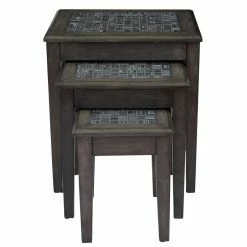 Outlet 👏 Rectangle End Tables & Side Tables Jofran Grey Mosaic Nesting Tables - Set Of 3 🤩