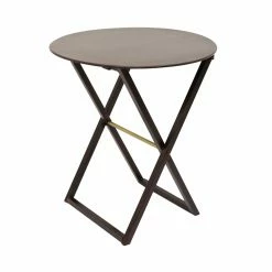 Outlet ✨ Round End Tables & Side Tables East At Main Delilah Round Folding Side Table, Bronze 🔥