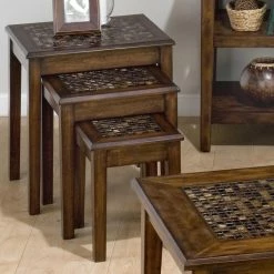 Best Sale 👏 Jofran Sales Inc Rectangle End Tables & Side Tables Jofran Baroque Brown Nesting Chairside Table 😀
