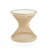 Buy 🎉 Round End Tables & Side Tables KOUBOO Peacock Pedestal Rattan Glass Topped Side Table ⌛