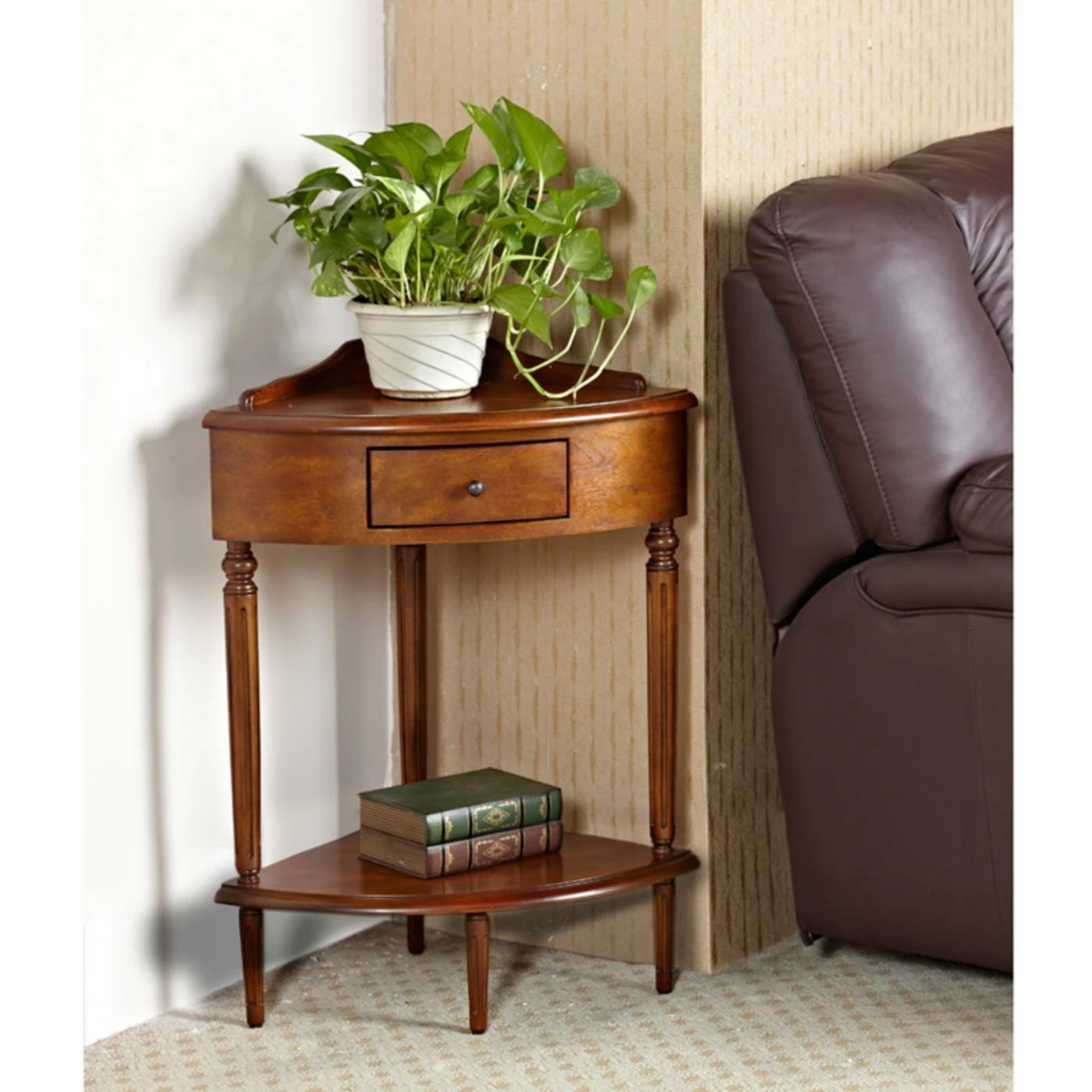 Best Sale π Other Shapes - End Tables & Side Tables Leick Home Corner Hardwood Accent Table π