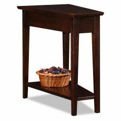 Cheapest ⌛ Other Shapes - End Tables & Side Tables Leick Home Recliner Wedge Chocolate Cherry End Table 🤩