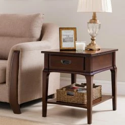 Buy 🎁 Rectangle End Tables & Side Tables Leick Home Stratus Drawer End Table 🎁