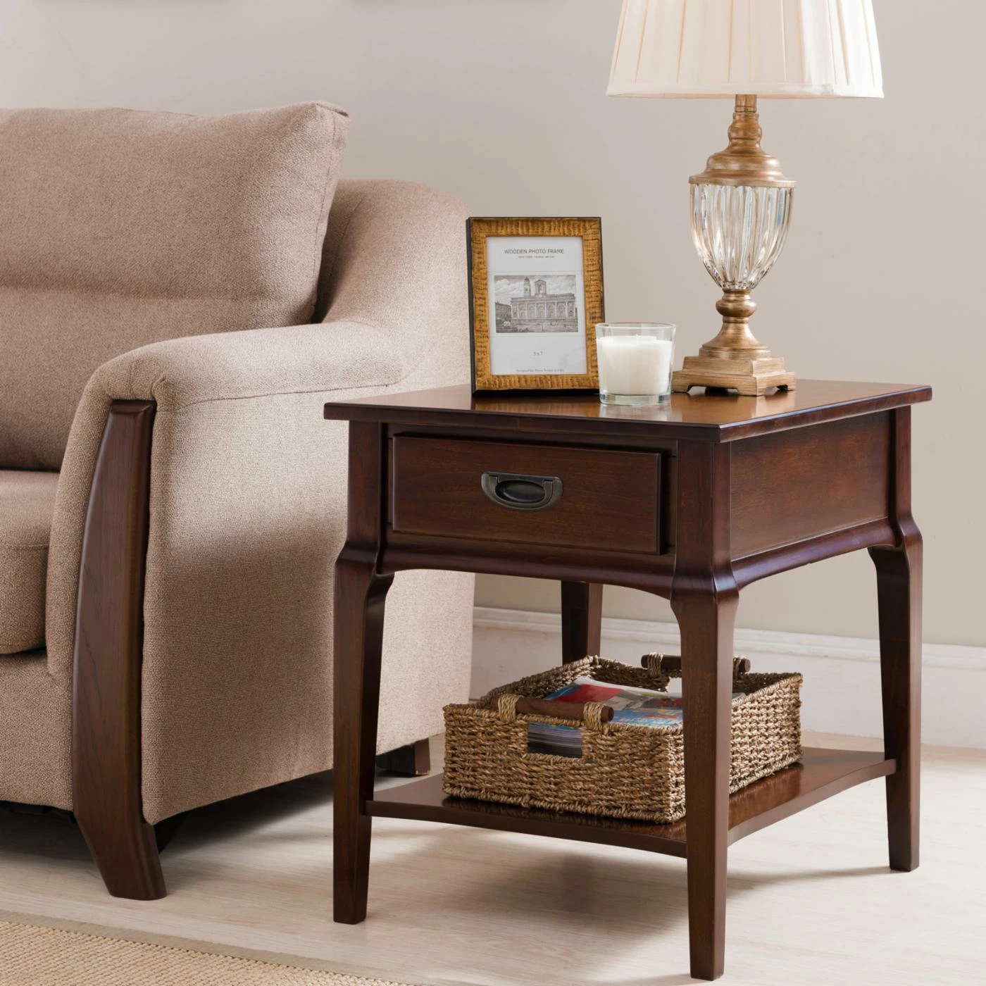 Buy π Rectangle End Tables & Side Tables Leick Home Stratus Drawer End Table π