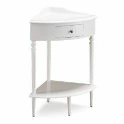 Best deal 🔥 Other Shapes - End Tables & Side Tables Leick Home Favorite Finds Cottage White Corner End Table ❤️