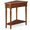 Buy 👏 Other Shapes - End Tables & Side Tables Leick Home Coastal Wedge Table With Shelf, Pecan 🥰