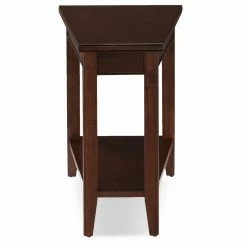 Cheap 🧨 Other Shapes - End Tables & Side Tables Leick Home Laurent Recliner Wedge Table With Shelf, Chocolate Cherry 🔔