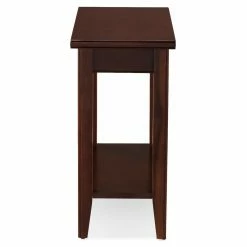 Wholesale 🥰 Rectangle End Tables & Side Tables Leick Home Laurent Narrow End Table With Shelf, Chocolate Cherry 😀