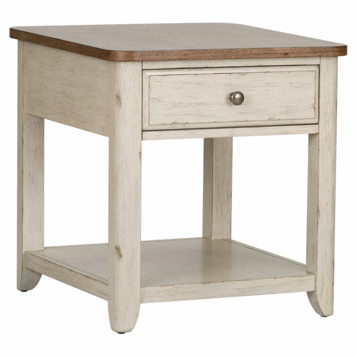 Outlet π Rectangle End Tables & Side Tables Liberty Furniture Industries Farmhouse Reimagined End Table With Basket π