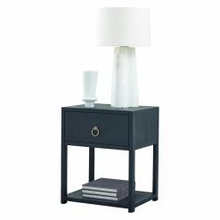 Promo 🧨 Rectangle End Tables & Side Tables Liberty Furniture Industries Midnight Accent Table With Shelf 🛒