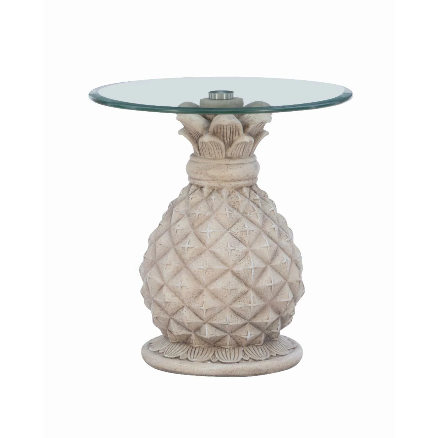Best Sale π Round End Tables & Side Tables Powell Paradisa Pineapple Side Table - Gray And White β