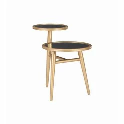 Outlet 🤩 Other Shapes - End Tables & Side Tables Powell Jolson 2-Tier Mirrored Side Table - Gold And Mirror 🎁