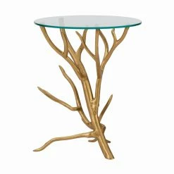 New ๐ฏ Round End Tables & Side Tables Powell Burmil Branch Side Table - Gold ๐